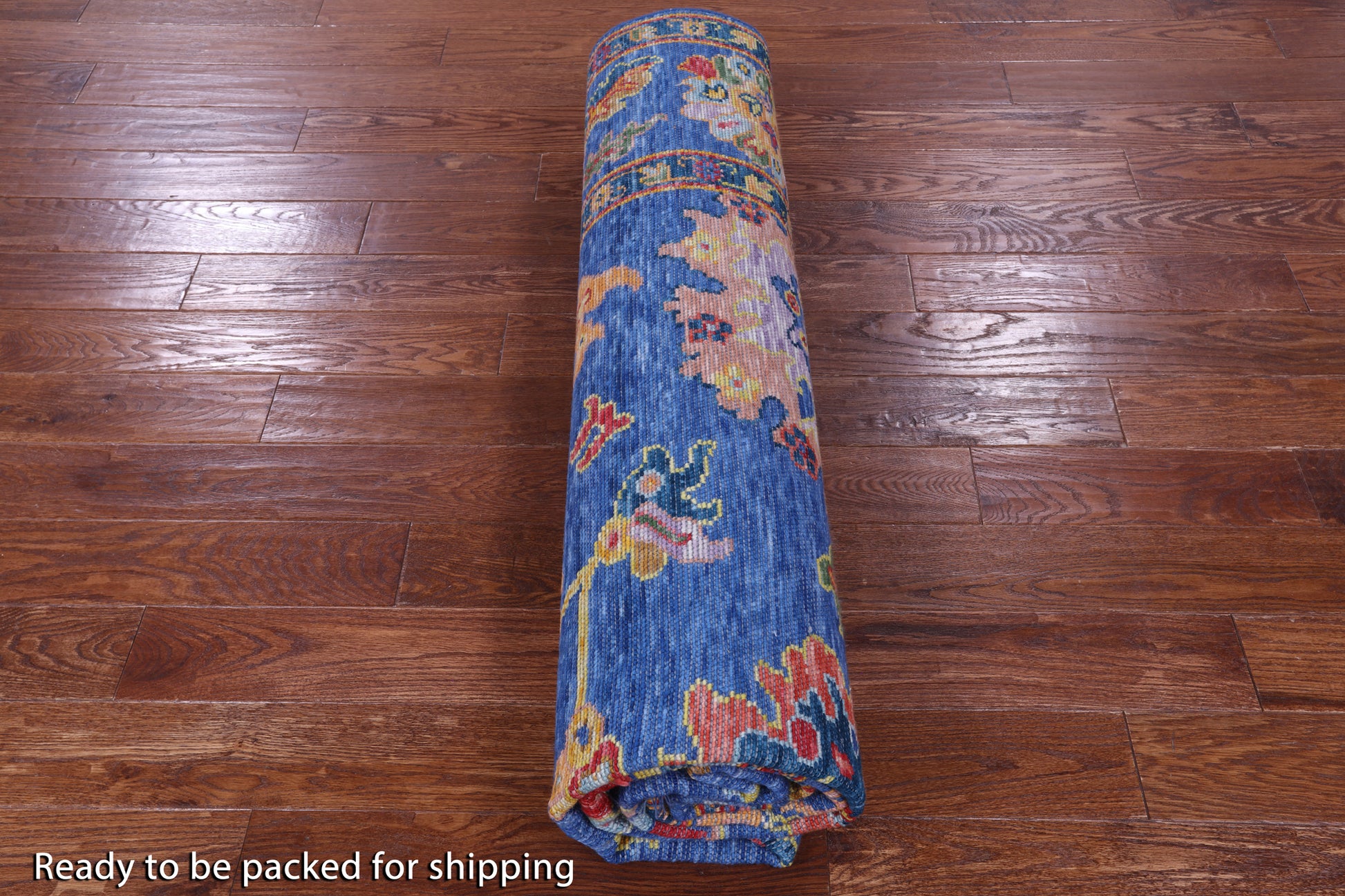 Blue Turkish Oushak Handmade Wool Rug - 8' 2" X 9' 10" - Golden Nile