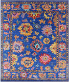Blue Turkish Oushak Handmade Wool Rug - 8' 2" X 9' 10" - Golden Nile