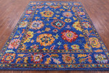 Blue Turkish Oushak Handmade Wool Rug - 8' 2" X 9' 10" - Golden Nile