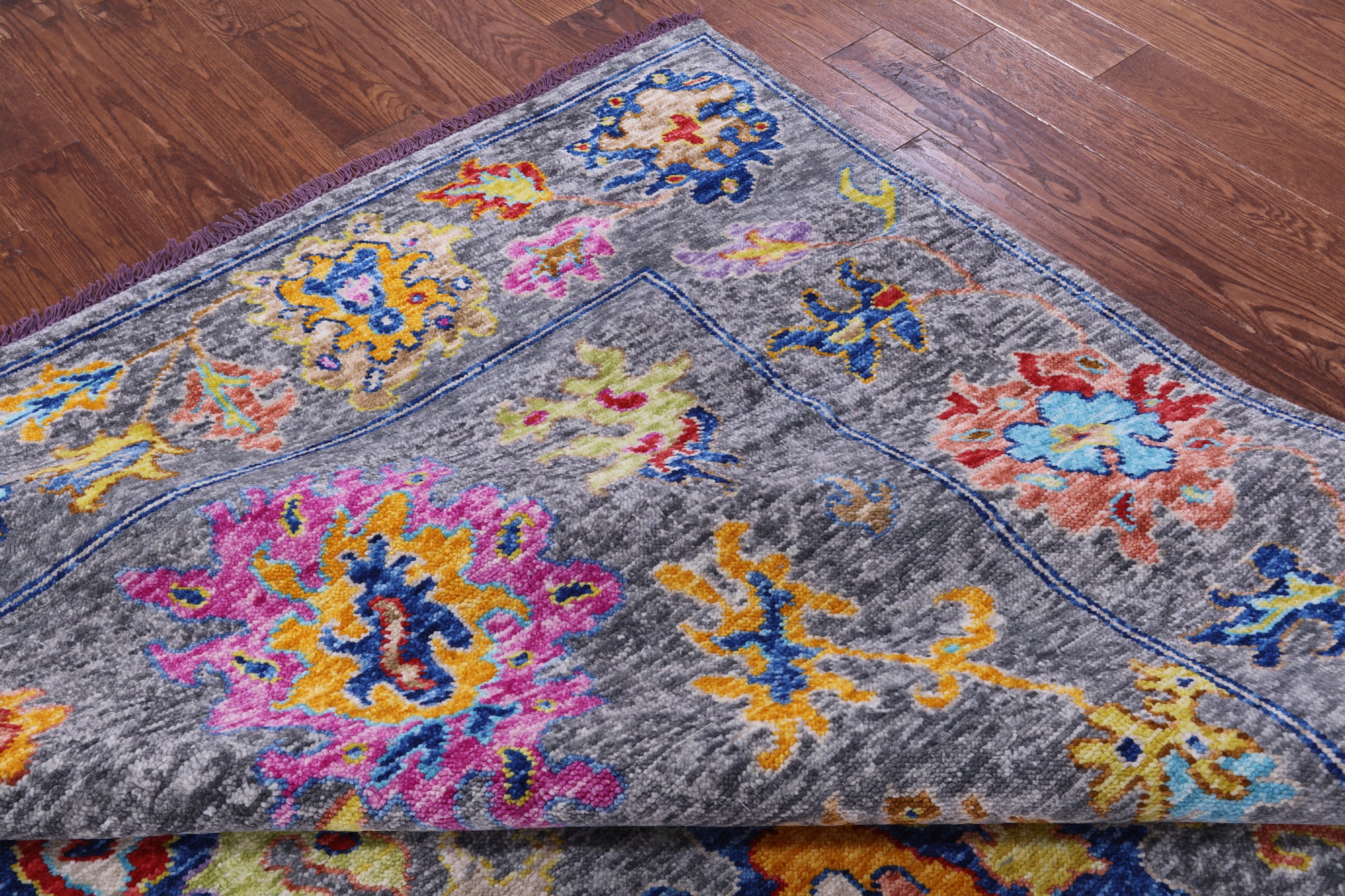 Grey Turkish Oushak Hand Knotted Wool Rug - 8' 2" X 10' 1" - Golden Nile