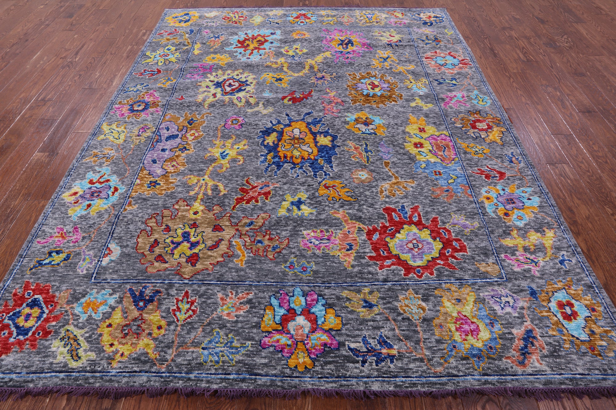 Grey Turkish Oushak Hand Knotted Wool Rug - 8' 2" X 10' 1" - Golden Nile