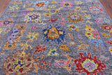 Grey Turkish Oushak Hand Knotted Wool Rug - 8' 2" X 10' 1" - Golden Nile