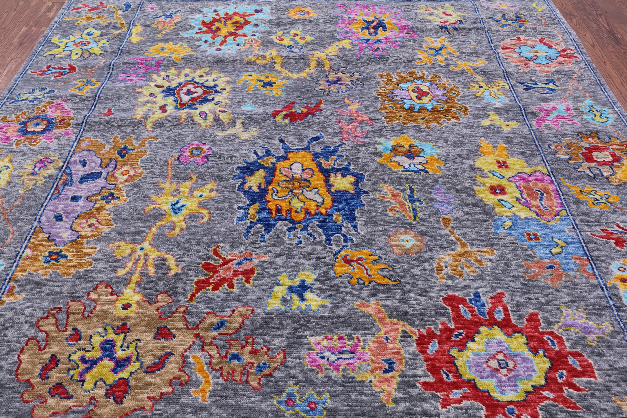 Grey Turkish Oushak Hand Knotted Wool Rug - 8' 2" X 10' 1" - Golden Nile
