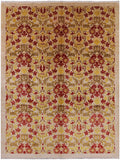 Ivory William Morris Handmade Wool Area Rug - 8' 10" X 11' 8" - Golden Nile