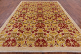 Ivory William Morris Handmade Wool Area Rug - 8' 10" X 11' 8" - Golden Nile