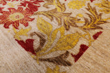 Ivory William Morris Handmade Wool Area Rug - 8' 10" X 11' 8" - Golden Nile
