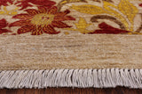 Ivory William Morris Handmade Wool Area Rug - 8' 10" X 11' 8" - Golden Nile