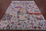 Grey Tribal Moroccan Hand Knotted Wool Rug - 8' 3" X 9' 11" - Golden Nile