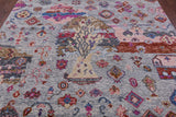 Grey Tribal Moroccan Hand Knotted Wool Rug - 8' 3" X 9' 11" - Golden Nile
