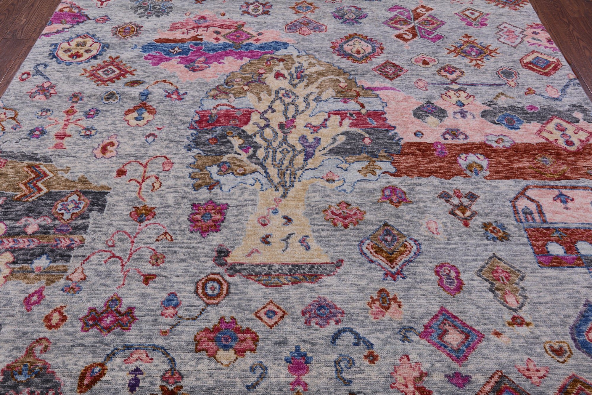 Grey Tribal Moroccan Hand Knotted Wool Rug - 8' 3" X 9' 11" - Golden Nile