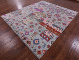 Grey Tribal Moroccan Hand Knotted Wool Rug - 8' 3" X 9' 11" - Golden Nile