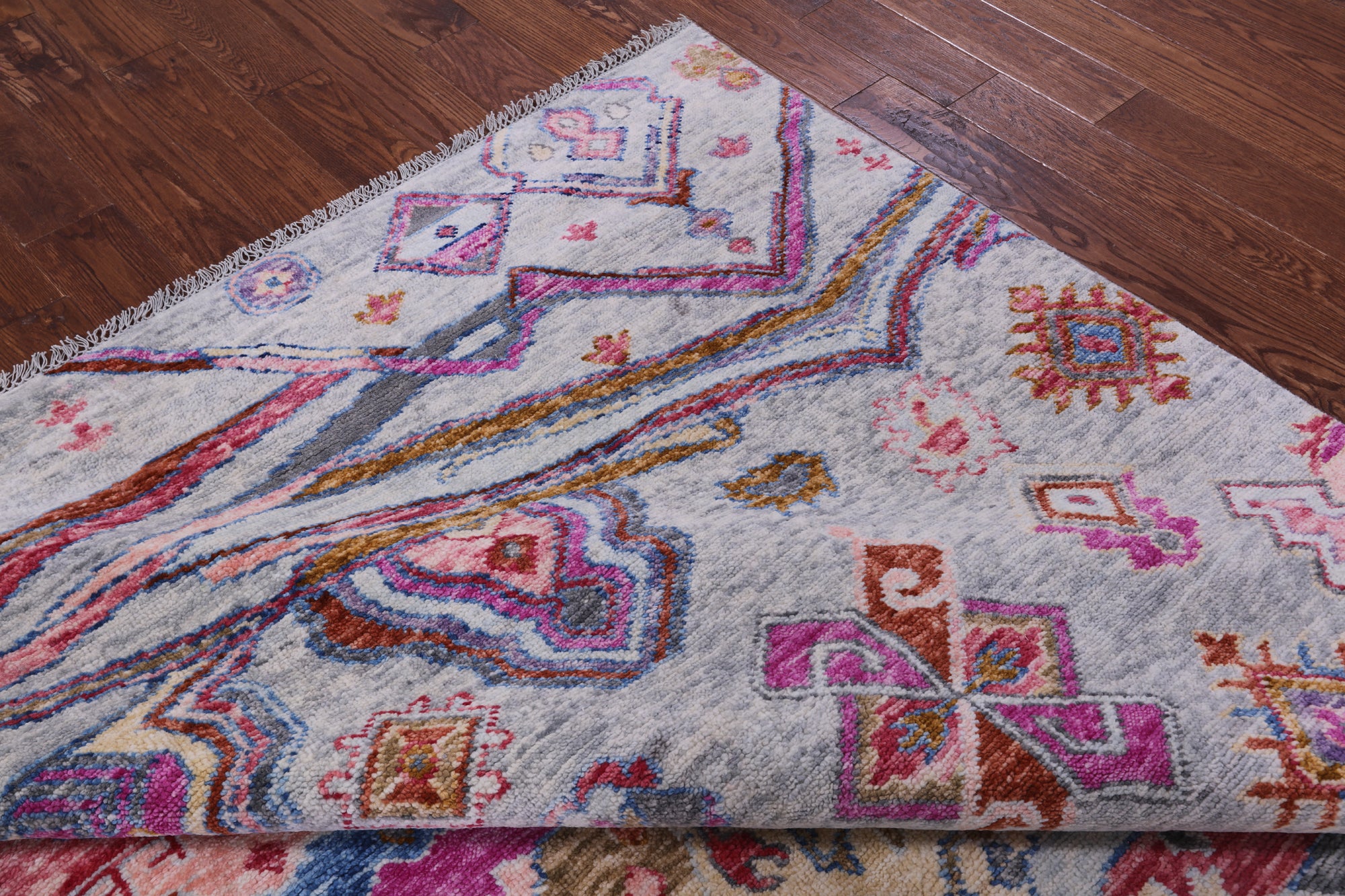 Grey Tribal Moroccan Hand Knotted Wool Rug - 8' 3" X 9' 11" - Golden Nile