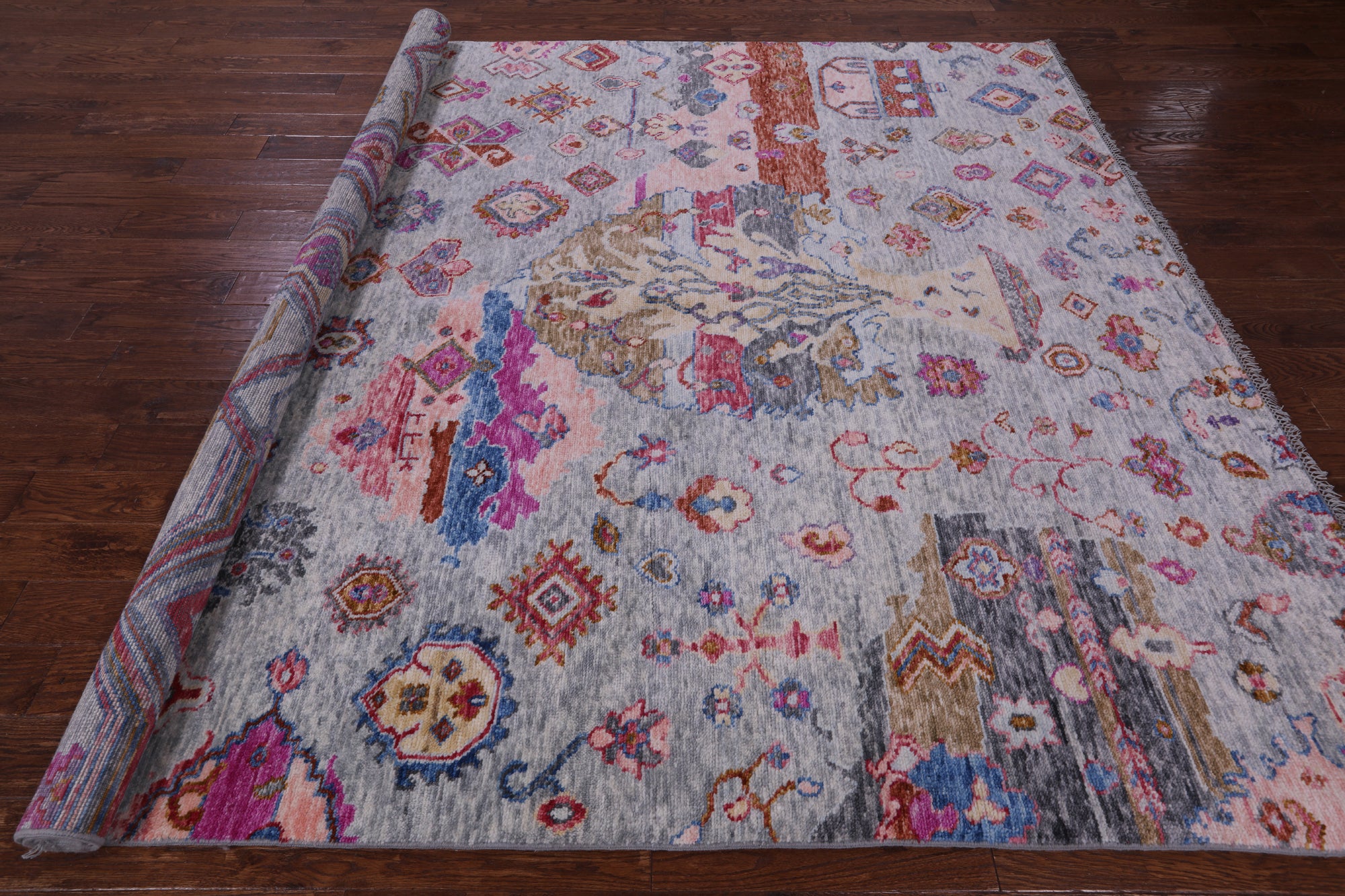 Grey Tribal Moroccan Hand Knotted Wool Rug - 8' 3" X 9' 11" - Golden Nile