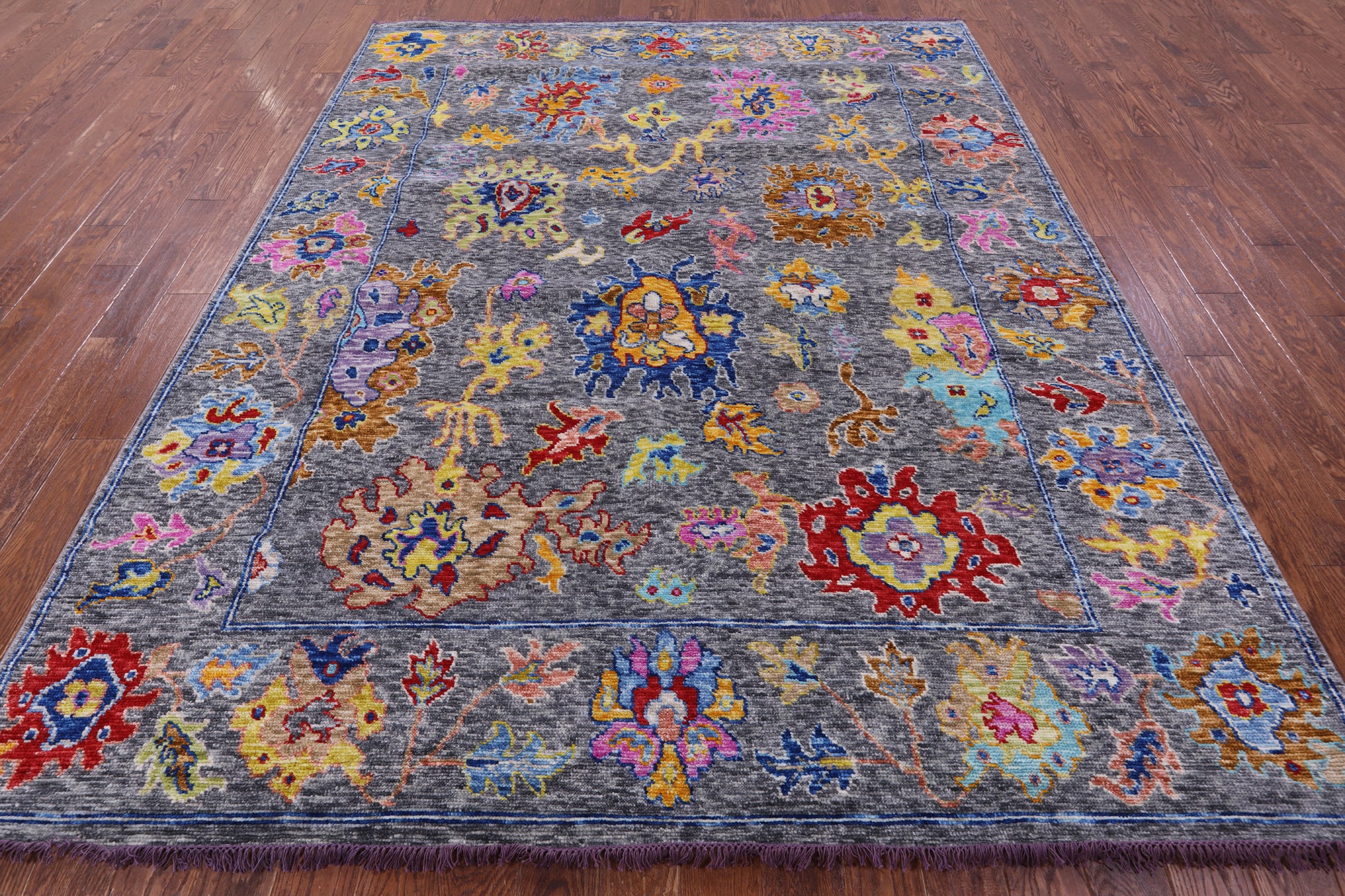 Grey Turkish Oushak Hand Knotted Wool Rug - 8' 1" X 10' 2" - Golden Nile