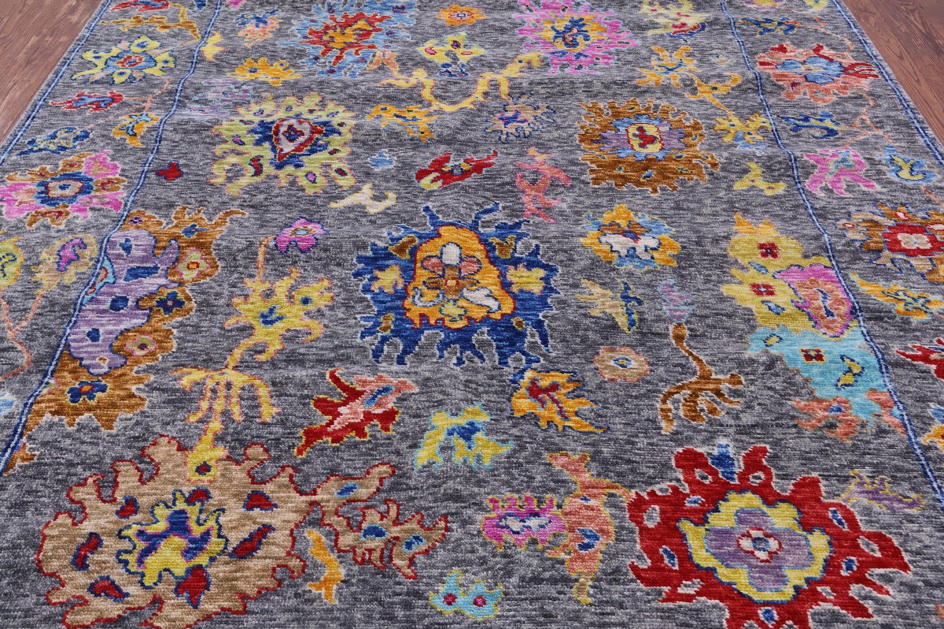 Grey Turkish Oushak Hand Knotted Wool Rug - 8' 1" X 10' 2" - Golden Nile