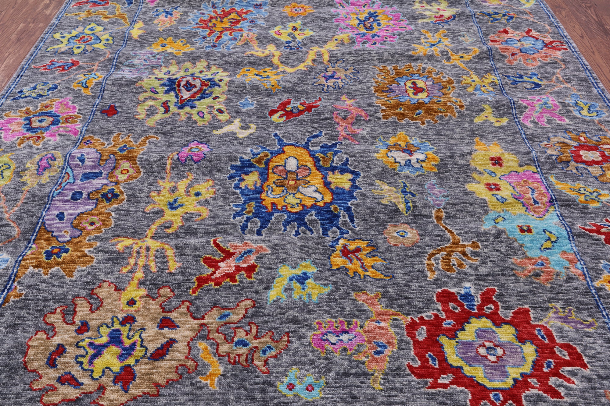 Grey Turkish Oushak Hand Knotted Wool Rug - 8' 1" X 10' 2" - Golden Nile