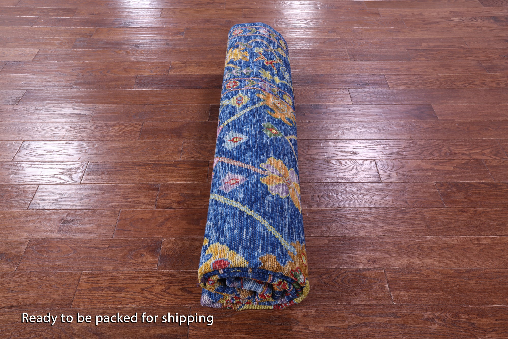 Blue Square Turkish Oushak Hand Knotted Wool Rug - 9' 0" X 9' 1" - Golden Nile
