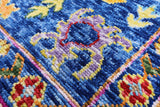 Blue Square Turkish Oushak Hand Knotted Wool Rug - 9' 0" X 9' 1" - Golden Nile