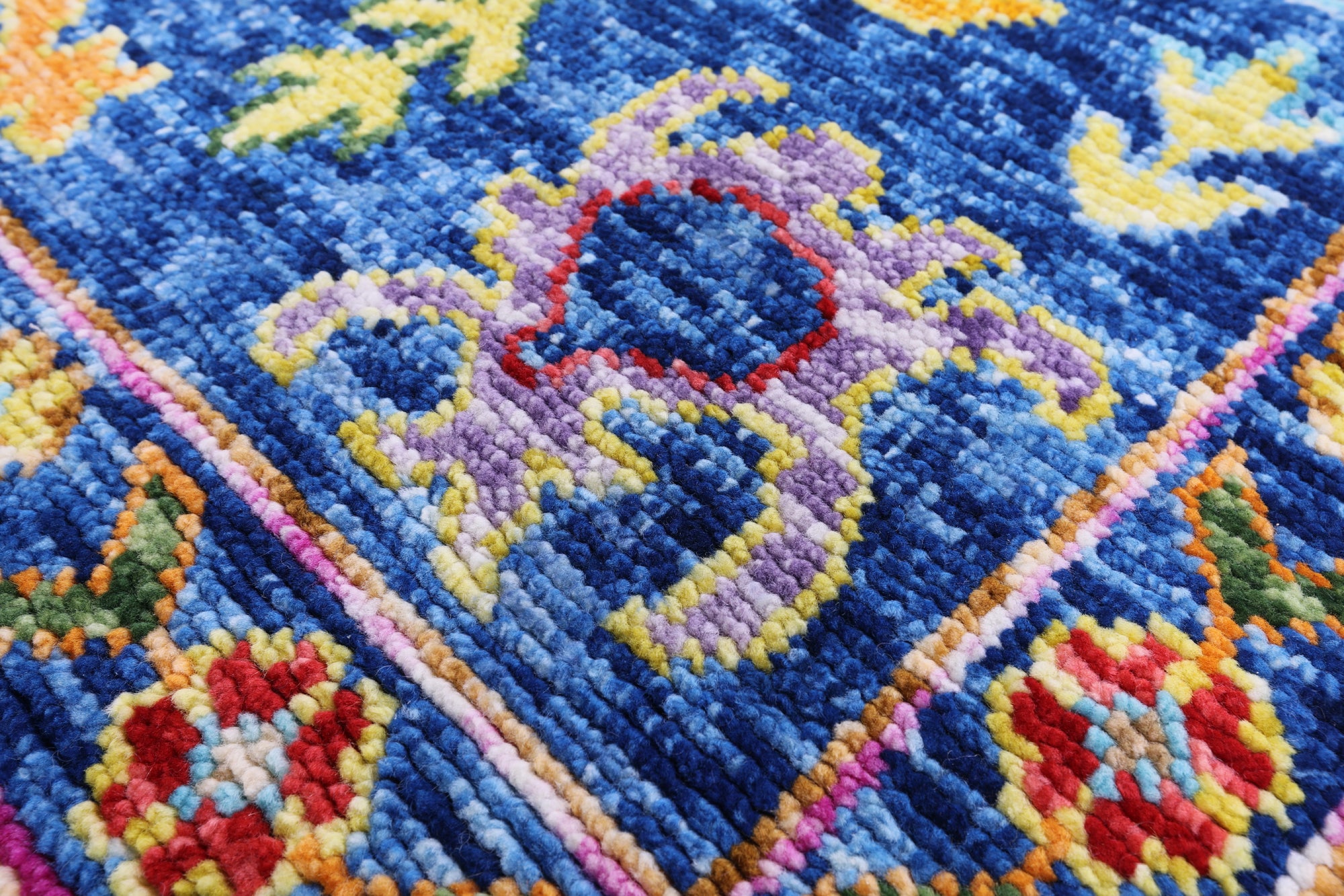 Blue Square Turkish Oushak Hand Knotted Wool Rug - 9' 0" X 9' 1" - Golden Nile