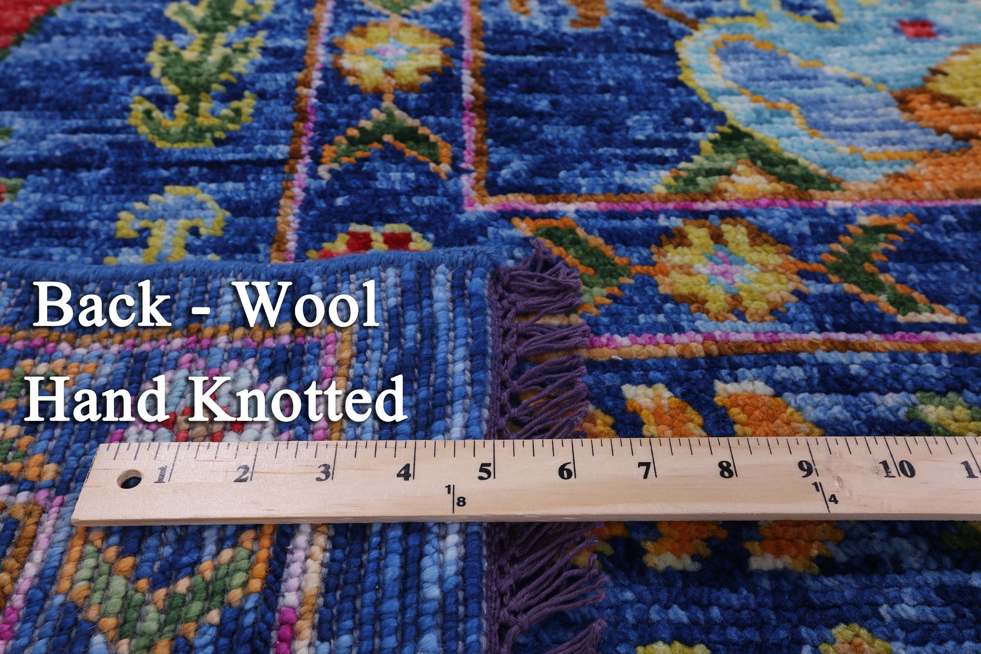 Blue Square Turkish Oushak Hand Knotted Wool Rug - 9' 0" X 9' 1" - Golden Nile
