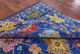 Blue Square Turkish Oushak Hand Knotted Wool Rug - 9' 0" X 9' 1" - Golden Nile