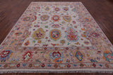 Ivory Turkish Oushak Hand Knotted Wool Rug - 9' 3" X 12' 0" - Golden Nile