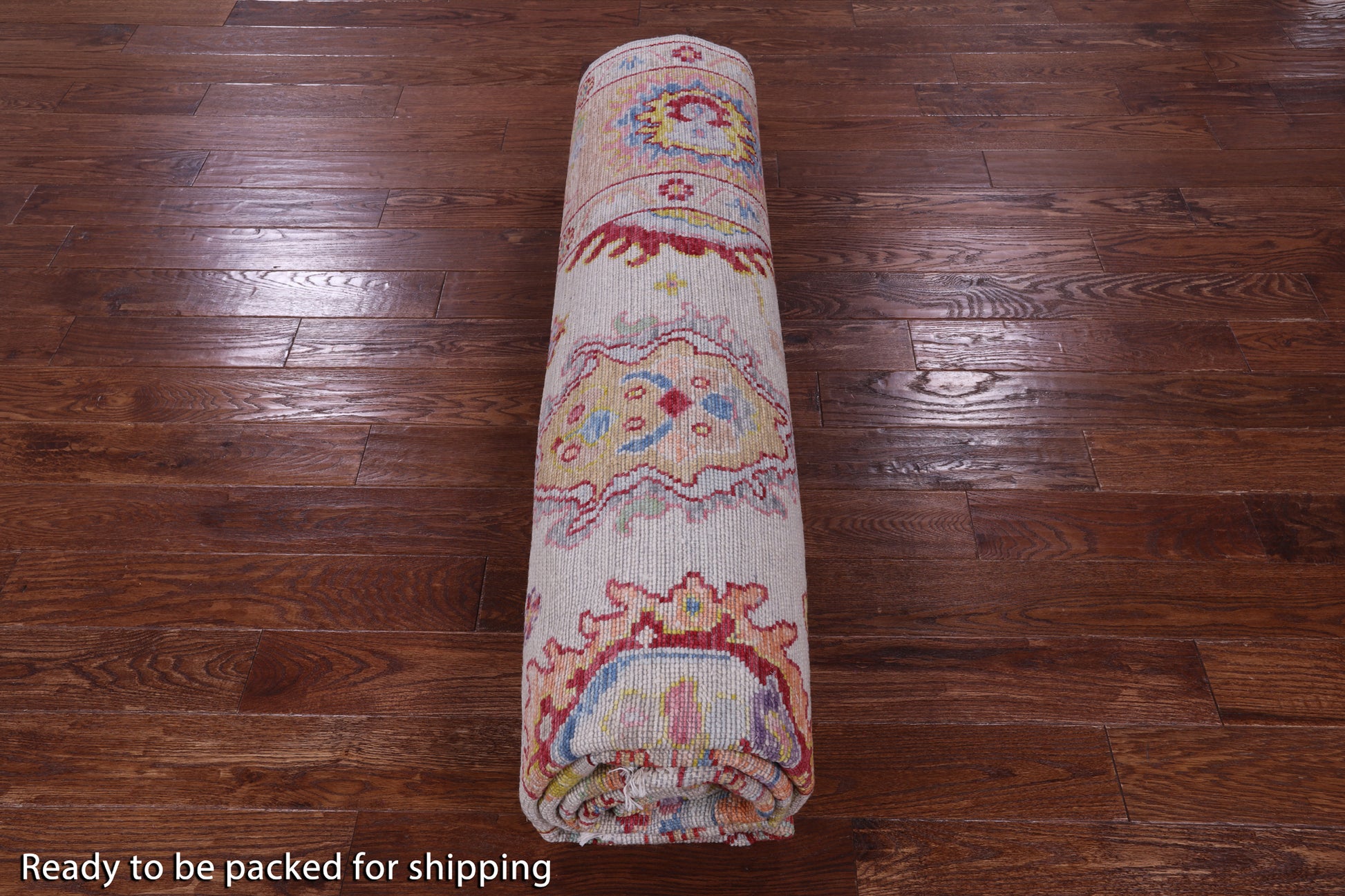 Ivory Turkish Oushak Hand Knotted Wool Rug - 9' 3" X 12' 0" - Golden Nile