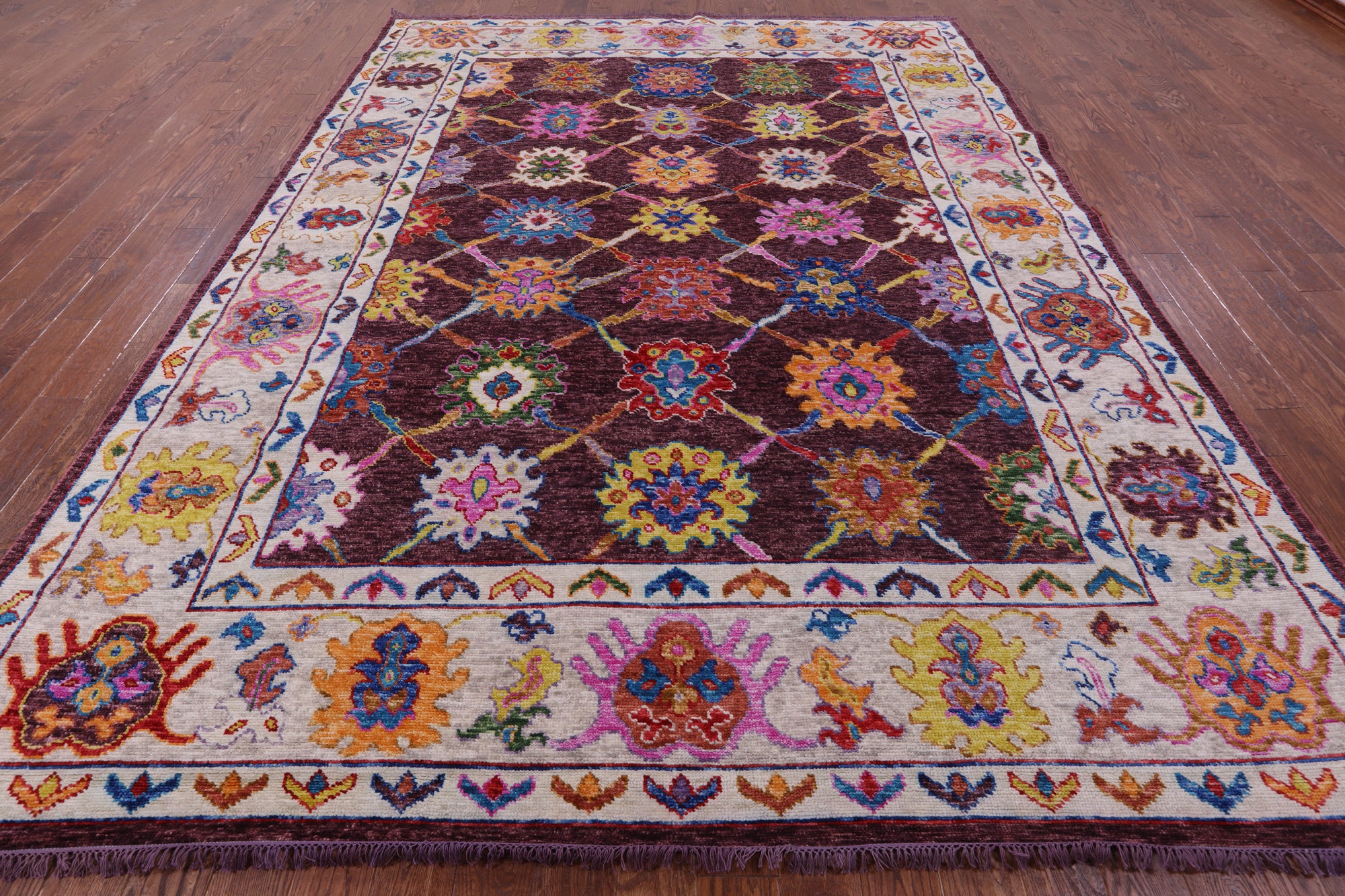 Turkish Oushak Handmade Wool Rug - 9' 1" X 12' 3" - Golden Nile