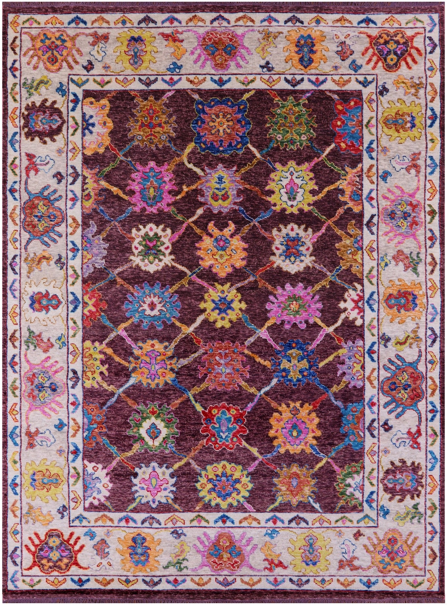 Turkish Oushak Handmade Wool Rug - 9' 1" X 12' 3" - Golden Nile