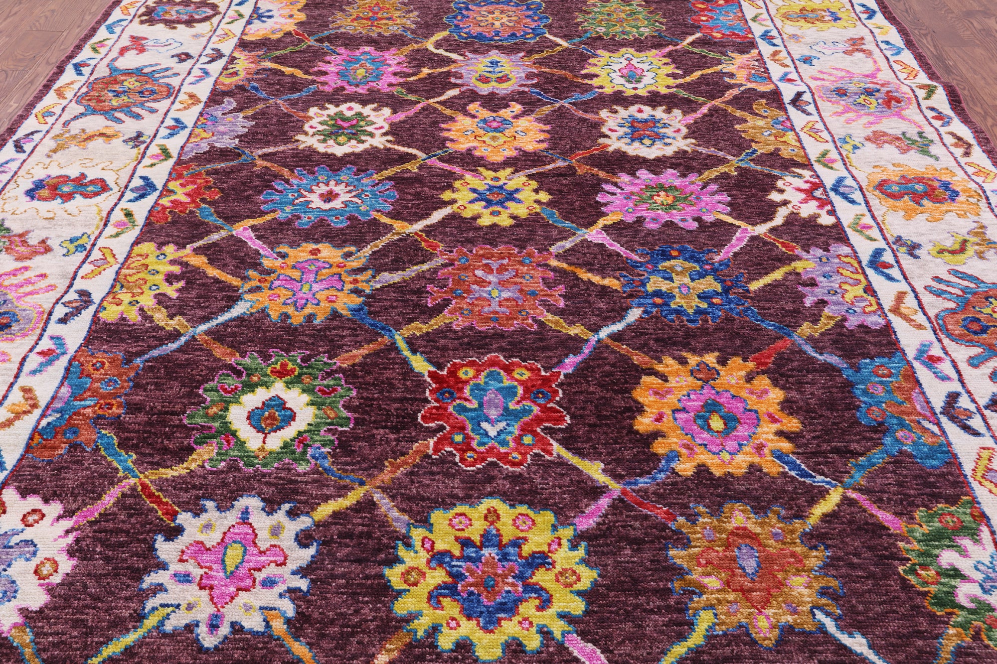 Turkish Oushak Handmade Wool Rug - 9' 1" X 12' 3" - Golden Nile