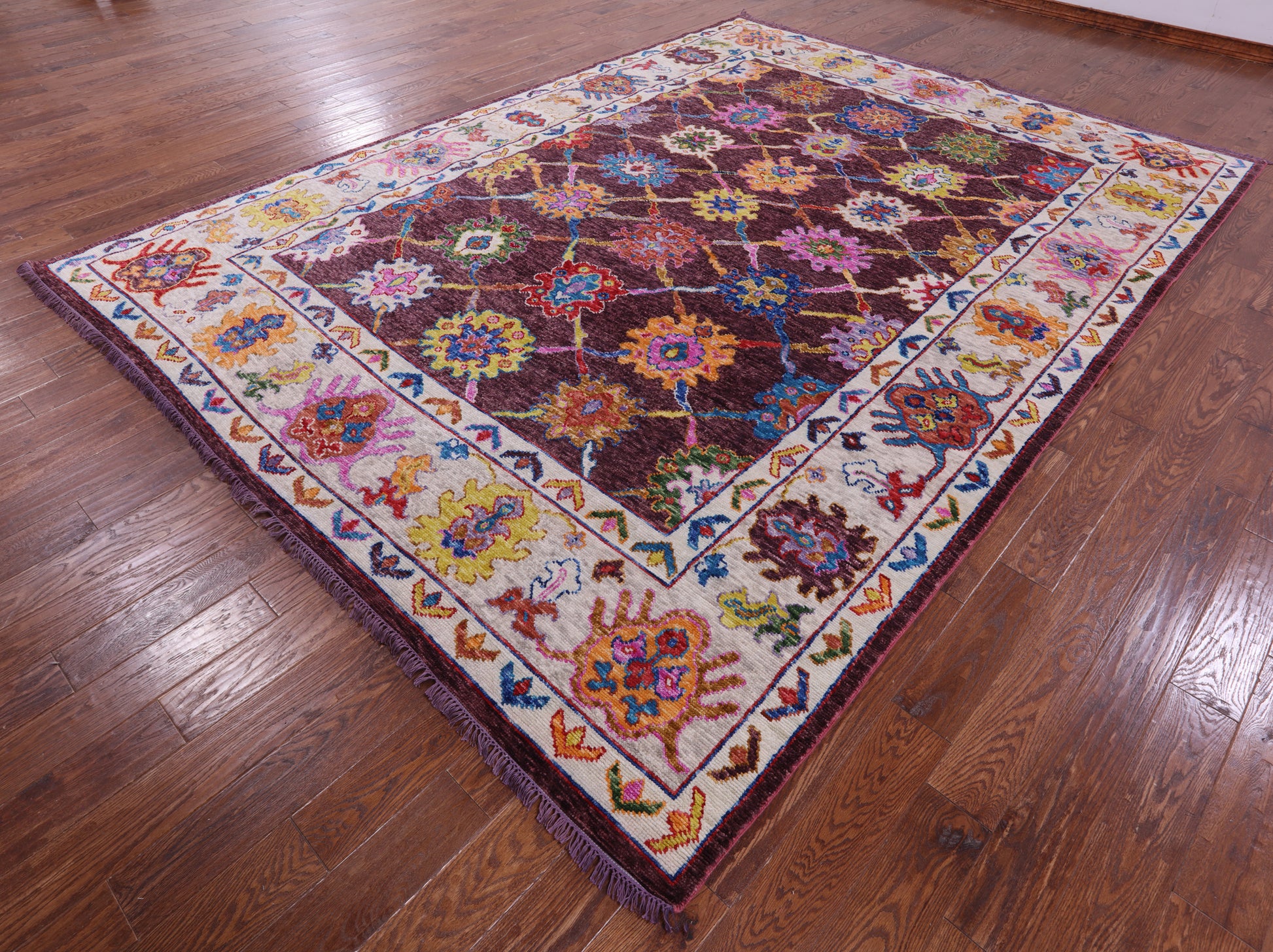Turkish Oushak Handmade Wool Rug - 9' 1" X 12' 3" - Golden Nile
