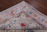 Ivory Turkish Oushak Hand Knotted Wool Rug - 9' 3" X 12' 3" - Golden Nile