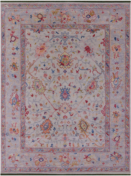 Ivory Turkish Oushak Hand Knotted Wool Rug - 9' 3" X 12' 3" - Golden Nile