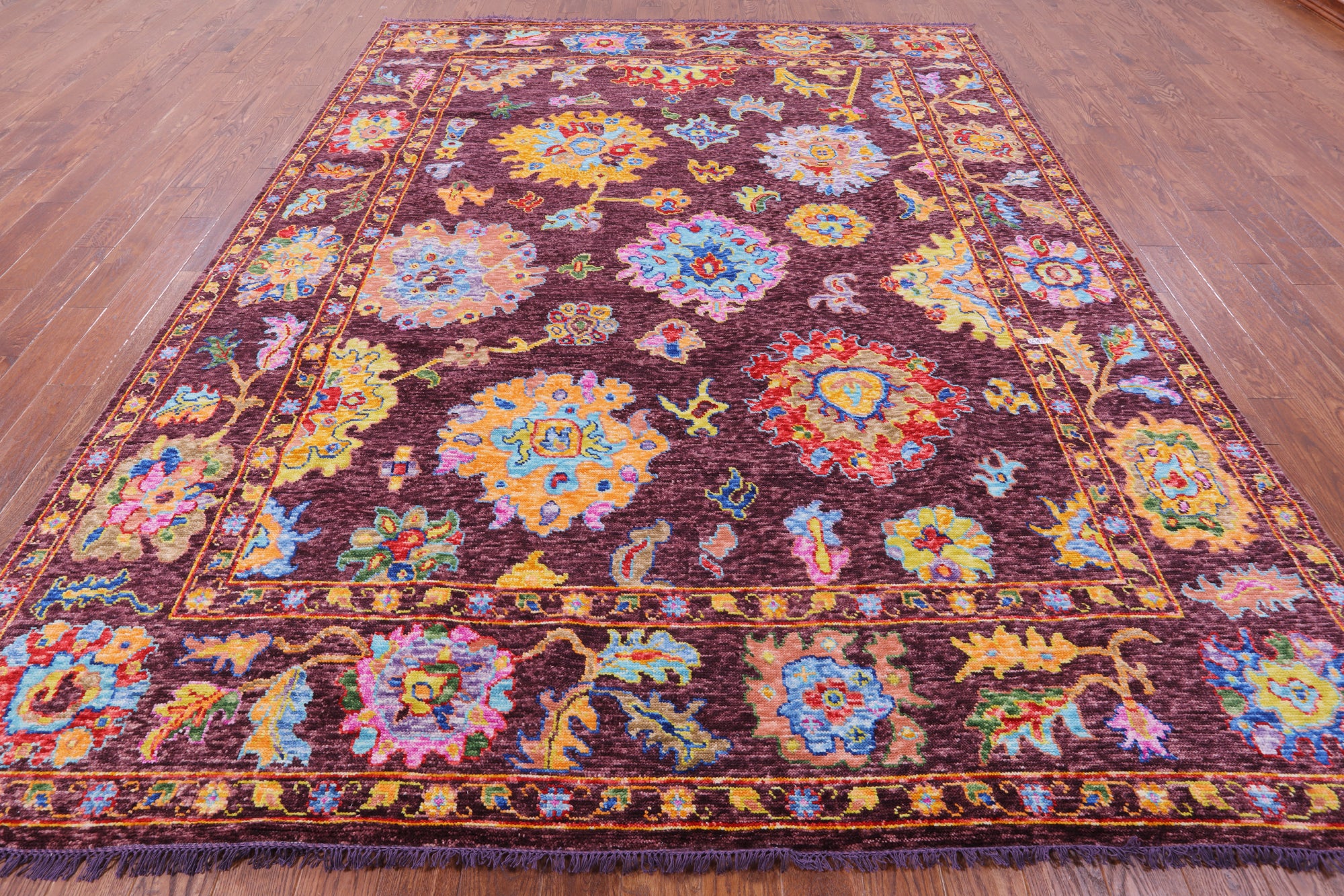 Turkish Oushak Hand Knotted Wool Rug - 9' 3" X 11' 11" - Golden Nile