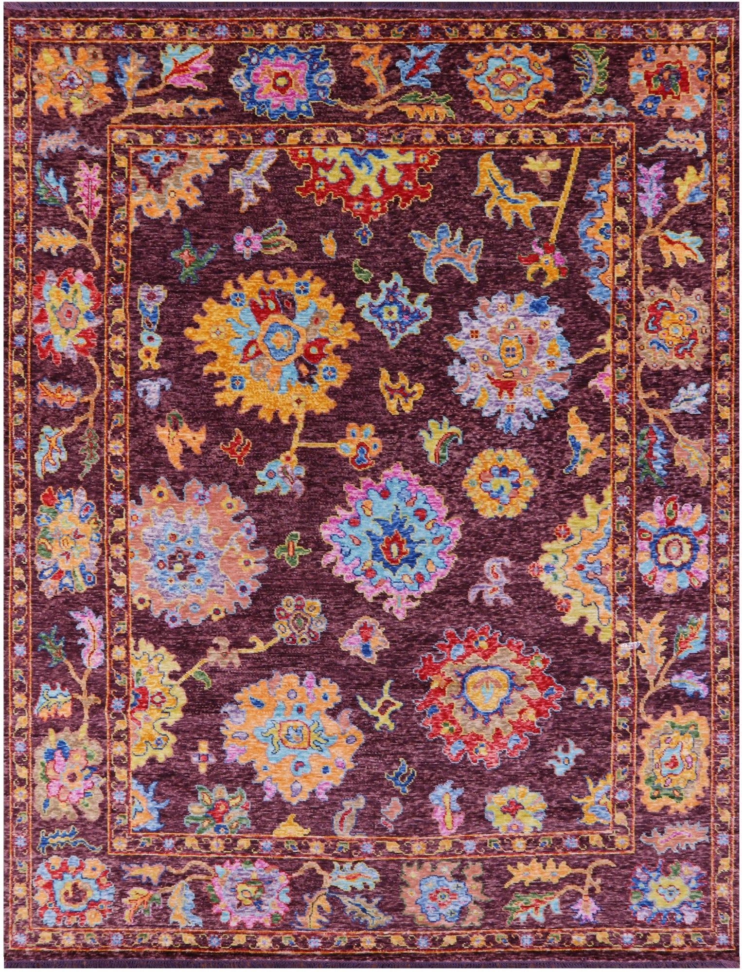 Turkish Oushak Hand Knotted Wool Rug - 9' 3" X 11' 11" - Golden Nile