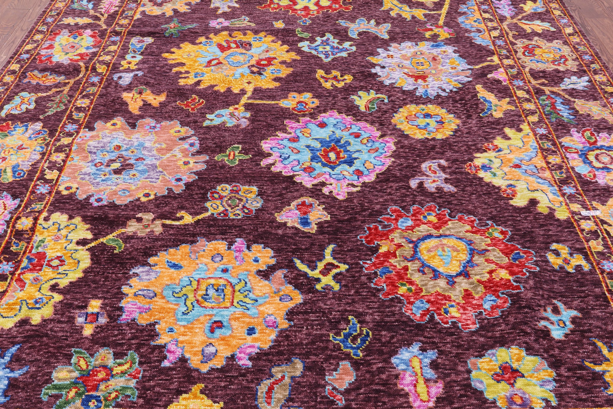 Turkish Oushak Hand Knotted Wool Rug - 9' 3" X 11' 11" - Golden Nile