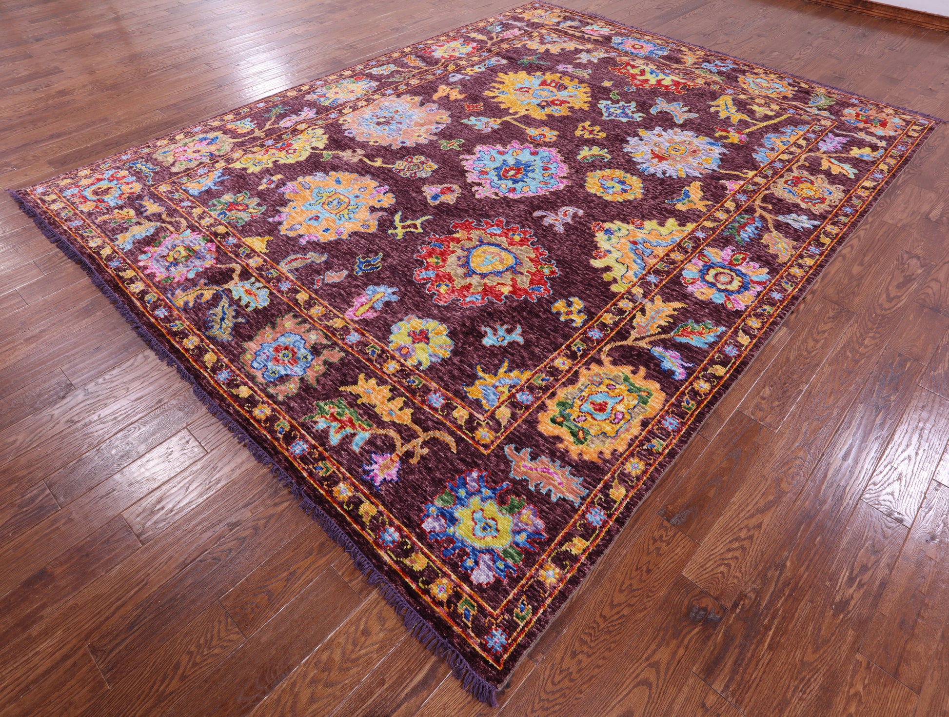 Turkish Oushak Hand Knotted Wool Rug - 9' 3" X 11' 11" - Golden Nile