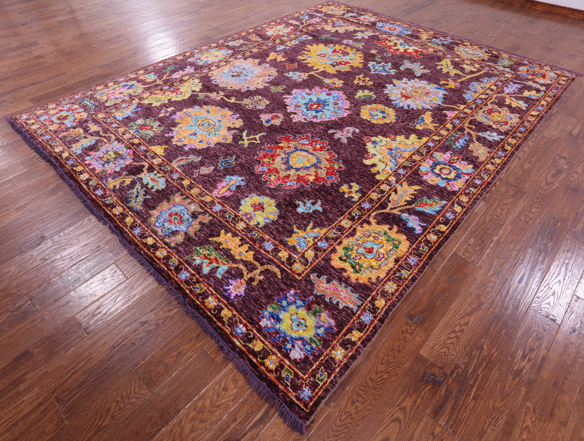 Turkish Oushak Hand Knotted Wool Rug - 9' 3" X 11' 11" - Golden Nile