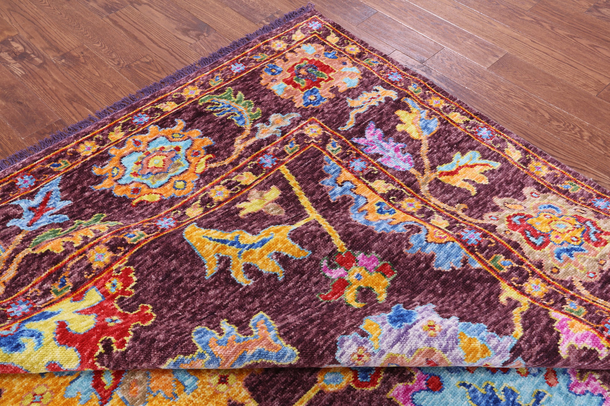 Turkish Oushak Hand Knotted Wool Rug - 9' 3" X 11' 11" - Golden Nile