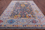 Grey Turkish Oushak Hand Knotted Wool Rug - 9' 2" X 11' 11" - Golden Nile