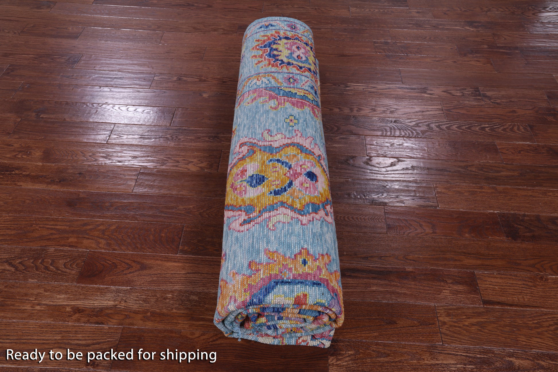 Blue Turkish Oushak Hand Knotted Wool Rug - 9' 3" X 12' 0" - Golden Nile
