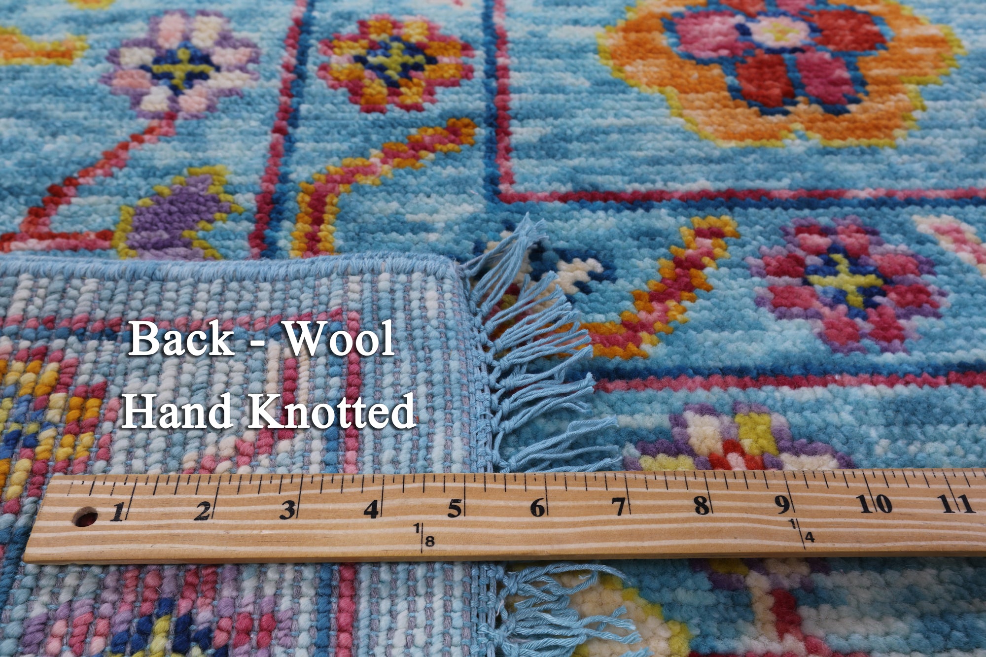 Blue Turkish Oushak Hand Knotted Wool Rug - 9' 3" X 12' 0" - Golden Nile