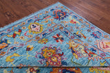 Blue Turkish Oushak Hand Knotted Wool Rug - 9' 3" X 12' 0" - Golden Nile