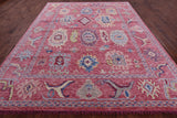 Pink Turkish Oushak Hand Knotted Wool Rug - 9' 3" X 12' 0" - Golden Nile