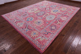 Pink Turkish Oushak Hand Knotted Wool Rug - 9' 3" X 12' 0" - Golden Nile