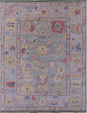 Grey Turkish Oushak Hand Knotted Wool Rug - 9' 1" X 12' 0" - Golden Nile