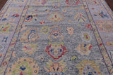 Grey Turkish Oushak Hand Knotted Wool Rug - 9' 1" X 12' 0" - Golden Nile