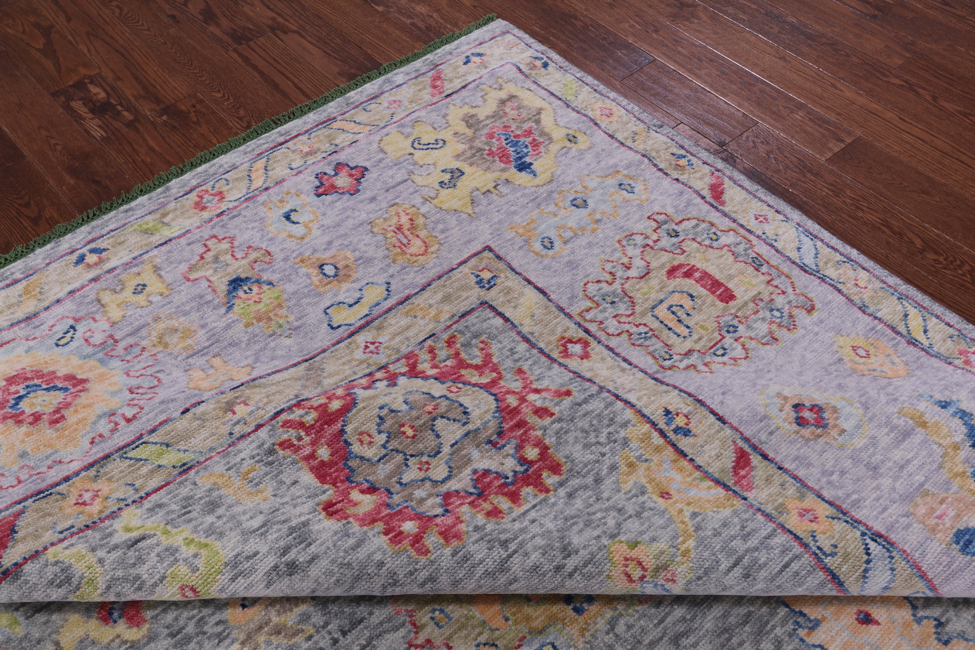 Grey Turkish Oushak Hand Knotted Wool Rug - 9' 1" X 12' 0" - Golden Nile