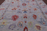 Grey Turkish Oushak Hand Knotted Wool Rug - 10' 5" X 13' 11" - Golden Nile