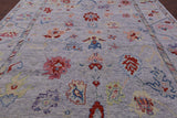 Grey Turkish Oushak Hand Knotted Wool Rug - 10' 5" X 13' 11" - Golden Nile